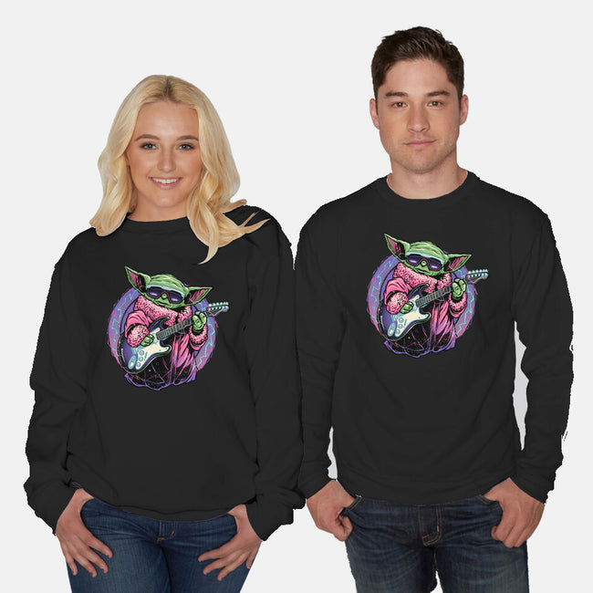 Electric Galaxy-Unisex-Crew Neck-Sweatshirt-glitchygorilla