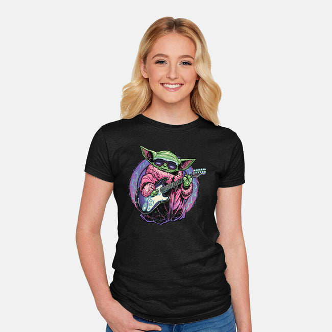 Electric Galaxy-Womens-Fitted-Tee-glitchygorilla