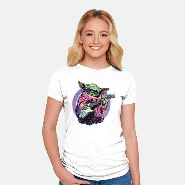 Electric Galaxy-Womens-Fitted-Tee-glitchygorilla
