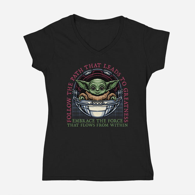Path that leads to greatness-Womens-V-Neck-Tee-glitchygorilla