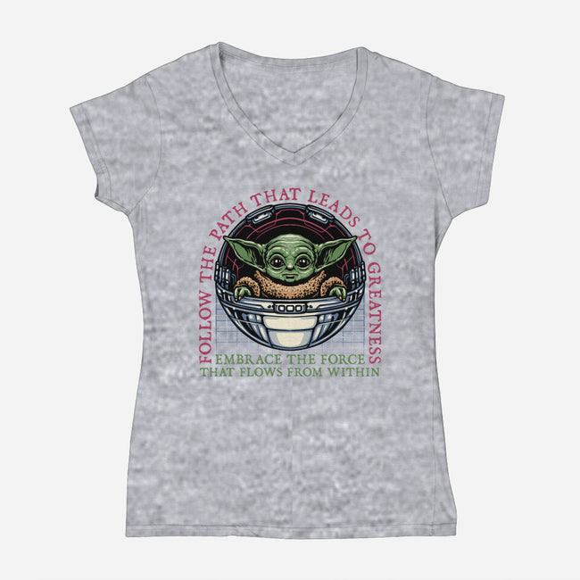 Path that leads to greatness-Womens-V-Neck-Tee-glitchygorilla