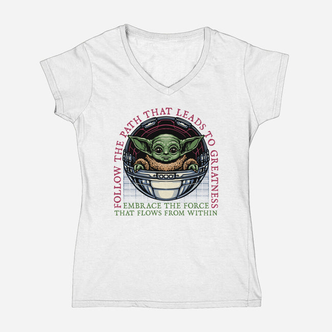 Path that leads to greatness-Womens-V-Neck-Tee-glitchygorilla