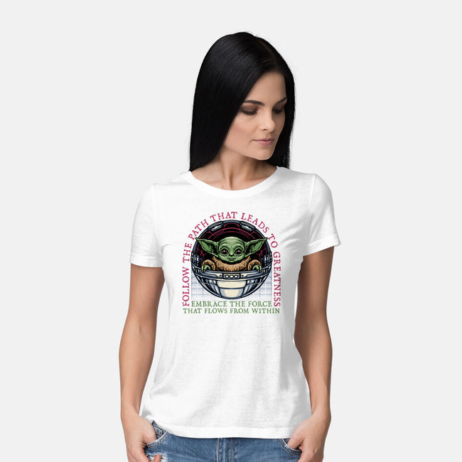 Path that leads to greatness-Womens-Basic-Tee-glitchygorilla