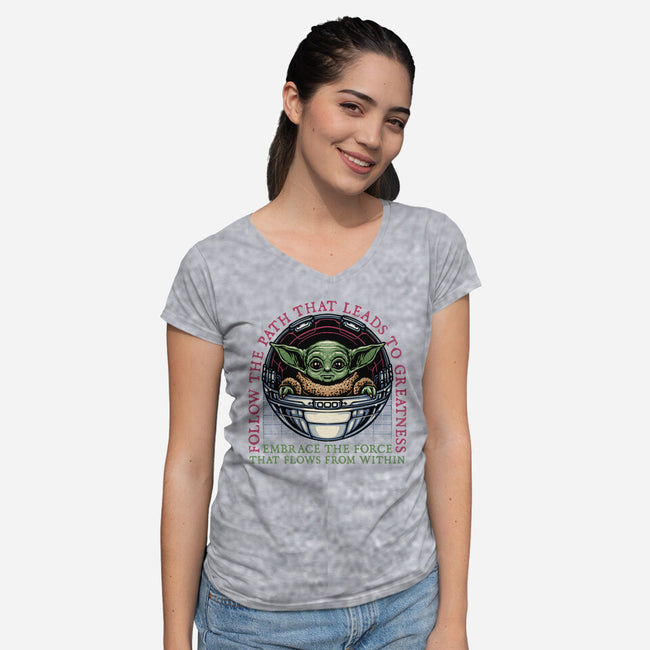 Path that leads to greatness-Womens-V-Neck-Tee-glitchygorilla
