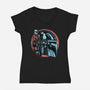 Bounty Hunters Code-Womens-V-Neck-Tee-glitchygorilla