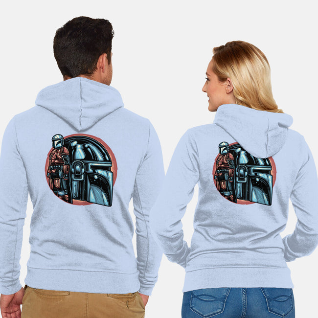 Bounty Hunters Code-Unisex-Zip-Up-Sweatshirt-glitchygorilla