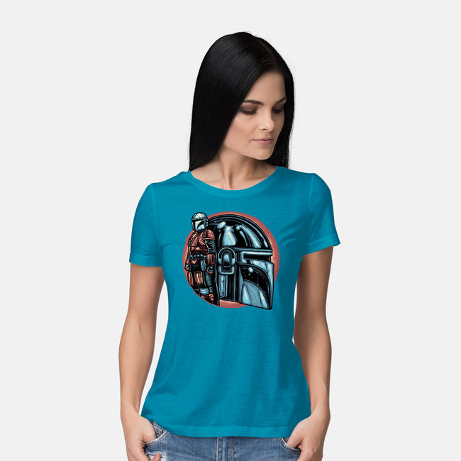 Bounty Hunters Code-Womens-Basic-Tee-glitchygorilla