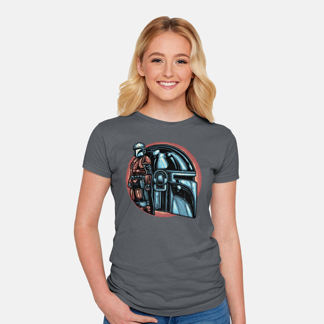 Bounty Hunters Code-Womens-Fitted-Tee-glitchygorilla