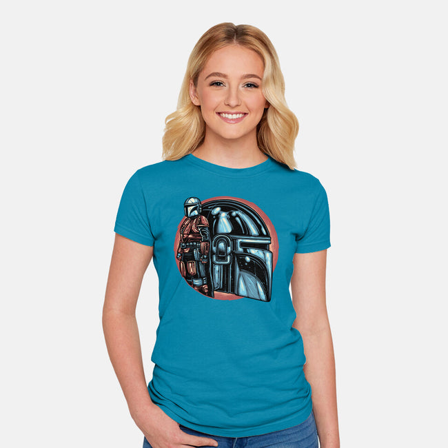 Bounty Hunters Code-Womens-Fitted-Tee-glitchygorilla