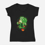Yoshi World-Womens-V-Neck-Tee-dandingeroz