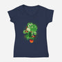 Yoshi World-Womens-V-Neck-Tee-dandingeroz