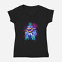 Junior Villain World-Womens-V-Neck-Tee-dandingeroz