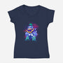 Junior Villain World-Womens-V-Neck-Tee-dandingeroz