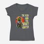 The Kin And The Bounty Hunter-Womens-V-Neck-Tee-kharmazero