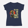The Kin And The Bounty Hunter-Womens-V-Neck-Tee-kharmazero