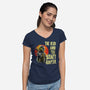 The Kin And The Bounty Hunter-Womens-V-Neck-Tee-kharmazero