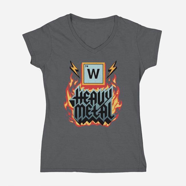 Heavy Metal Nerd-Womens-V-Neck-Tee-alfbocreative