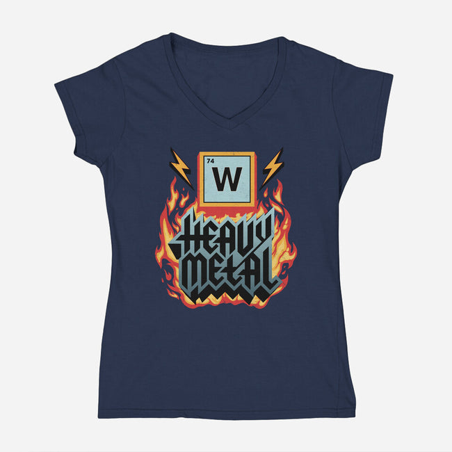 Heavy Metal Nerd-Womens-V-Neck-Tee-alfbocreative