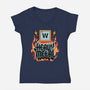 Heavy Metal Nerd-Womens-V-Neck-Tee-alfbocreative