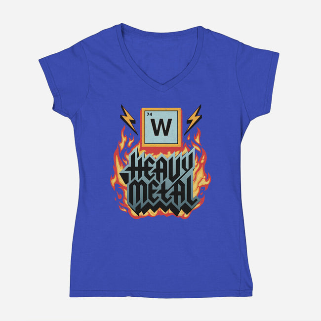 Heavy Metal Nerd-Womens-V-Neck-Tee-alfbocreative