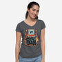 Heavy Metal Nerd-Womens-V-Neck-Tee-alfbocreative