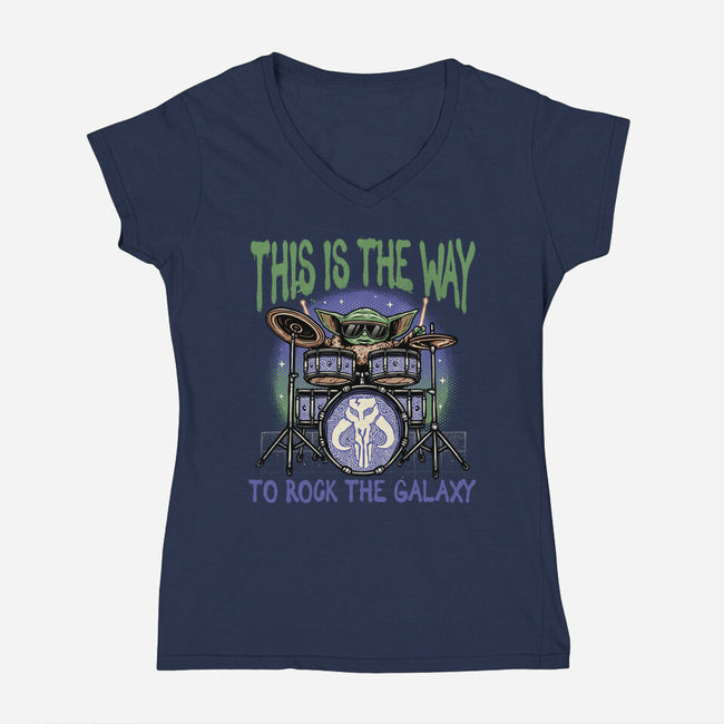 Rock The Galaxy-Womens-V-Neck-Tee-glitchygorilla