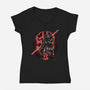 Red Is The Color Of Vengeance-Womens-V-Neck-Tee-glitchygorilla