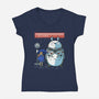 My Cyber Neighbor-Womens-V-Neck-Tee-Astrobot Invention