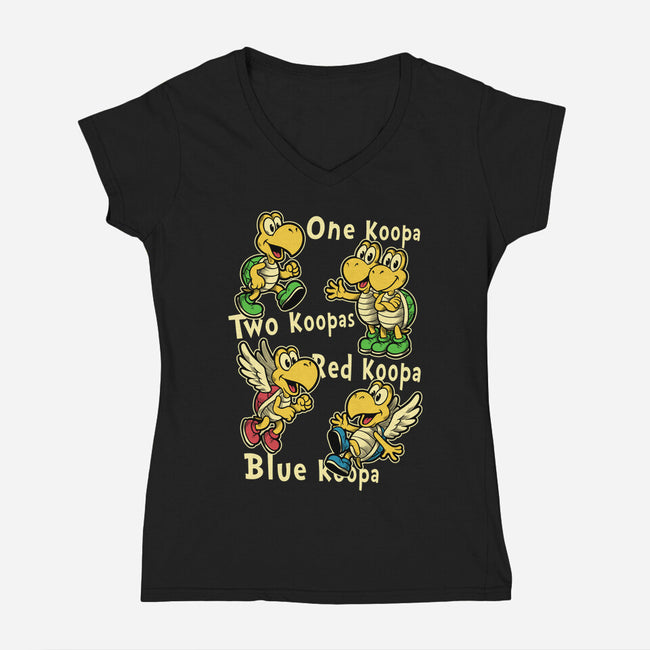 Turtle Game Poem-Womens-V-Neck-Tee-Studio Mootant