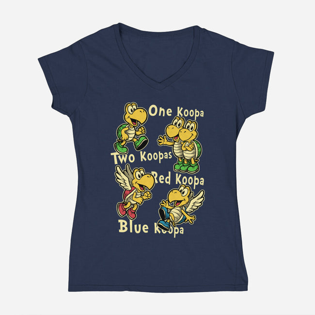 Turtle Game Poem-Womens-V-Neck-Tee-Studio Mootant