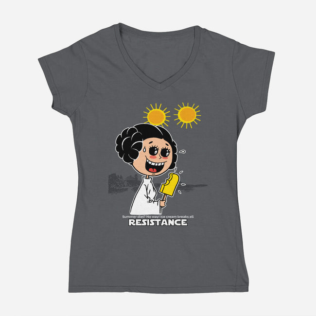 No Resistance-Womens-V-Neck-Tee-imisko