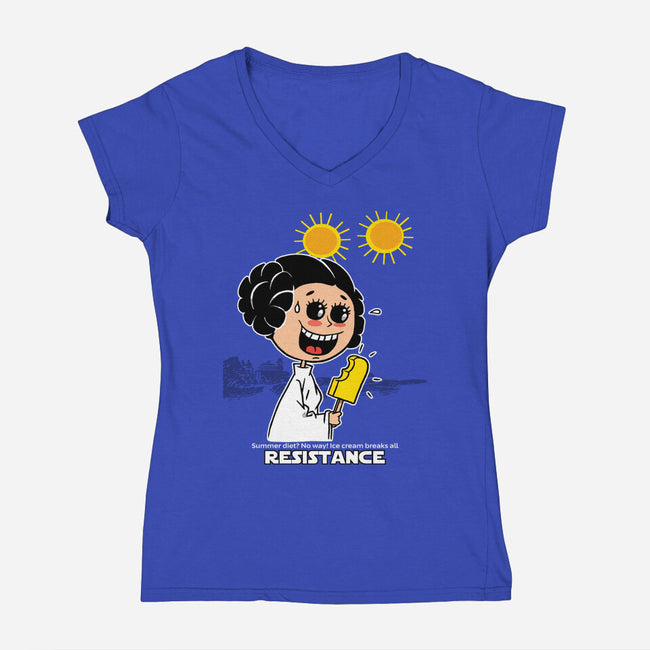 No Resistance-Womens-V-Neck-Tee-imisko
