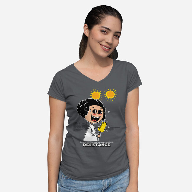 No Resistance-Womens-V-Neck-Tee-imisko