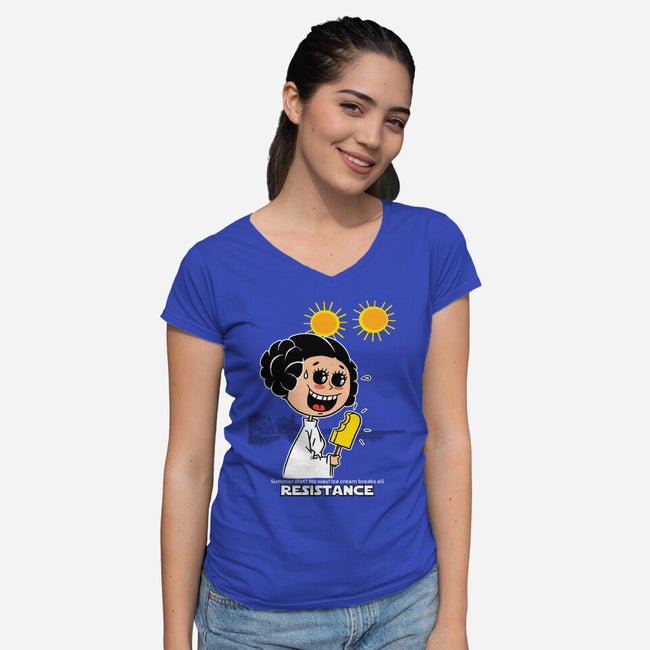 No Resistance-Womens-V-Neck-Tee-imisko