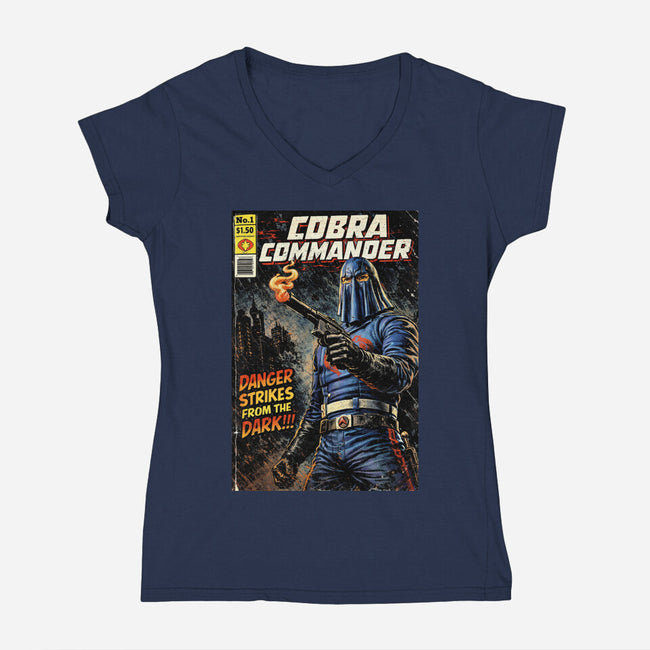 Cobra Commander-Womens-V-Neck-Tee-Patrick