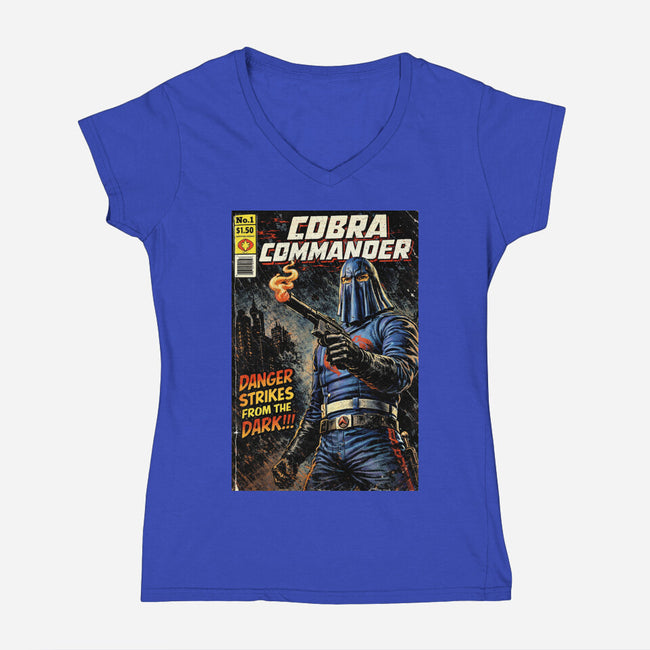 Cobra Commander-Womens-V-Neck-Tee-Patrick