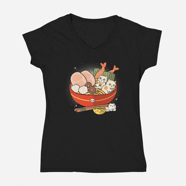 Itadakimeow-Womens-V-Neck-Tee-Freecheese