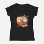 Itadakimeow-Womens-V-Neck-Tee-Freecheese