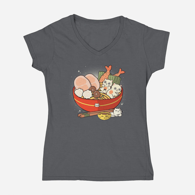 Itadakimeow-Womens-V-Neck-Tee-Freecheese