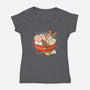 Itadakimeow-Womens-V-Neck-Tee-Freecheese