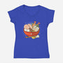 Itadakimeow-Womens-V-Neck-Tee-Freecheese