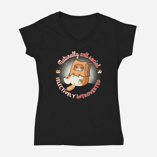 Anti Social And Introverted-Womens-V-Neck-Tee-Freecheese