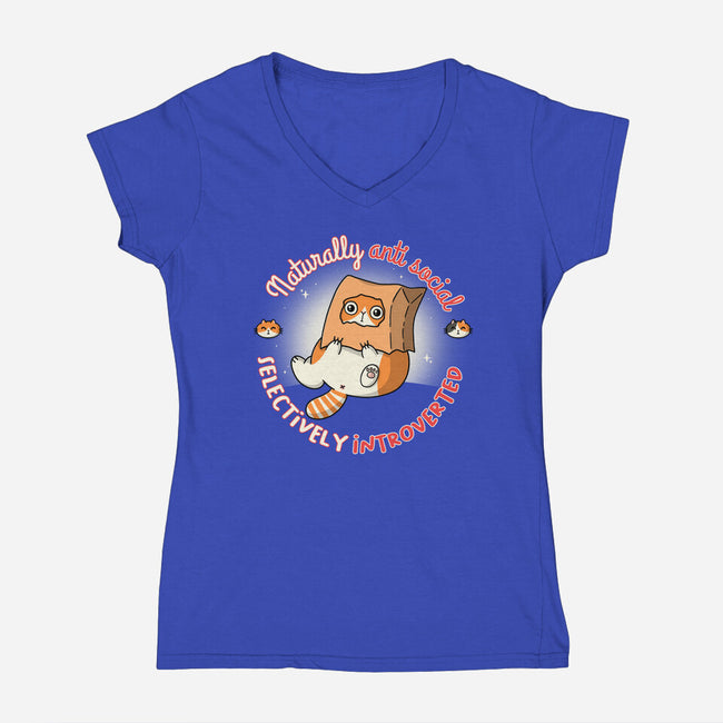 Anti Social And Introverted-Womens-V-Neck-Tee-Freecheese