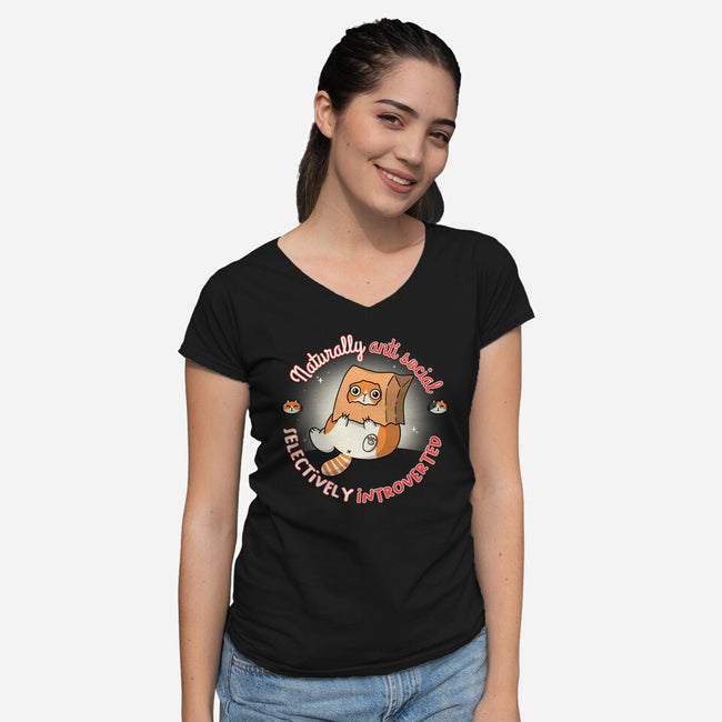 Anti Social And Introverted-Womens-V-Neck-Tee-Freecheese