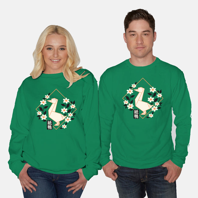 Origami Duck-Unisex-Crew Neck-Sweatshirt-NemiMakeit