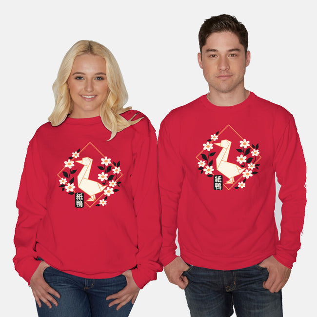 Origami Duck-Unisex-Crew Neck-Sweatshirt-NemiMakeit