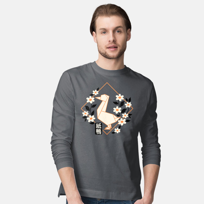 Origami Duck-Mens-Long Sleeved-Tee-NemiMakeit