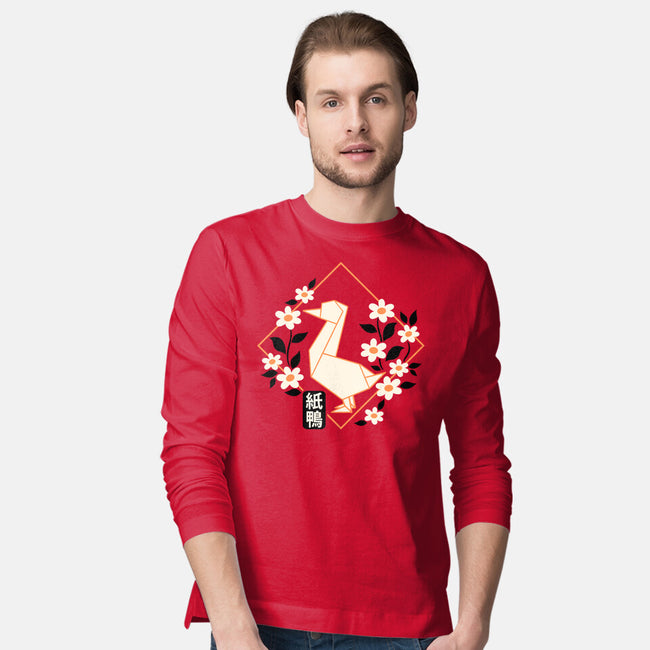 Origami Duck-Mens-Long Sleeved-Tee-NemiMakeit