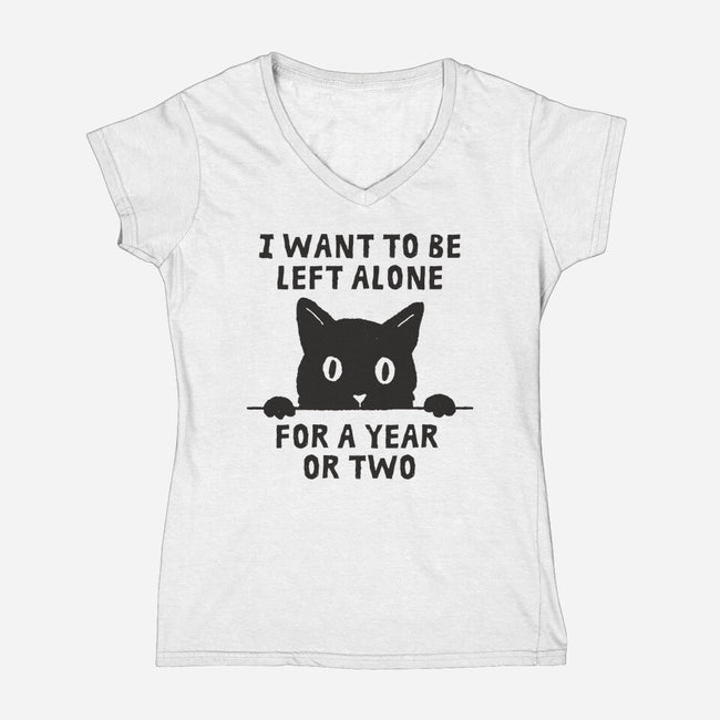 I Want To Be Left Alone-Womens-V-Neck-Tee-brunopires