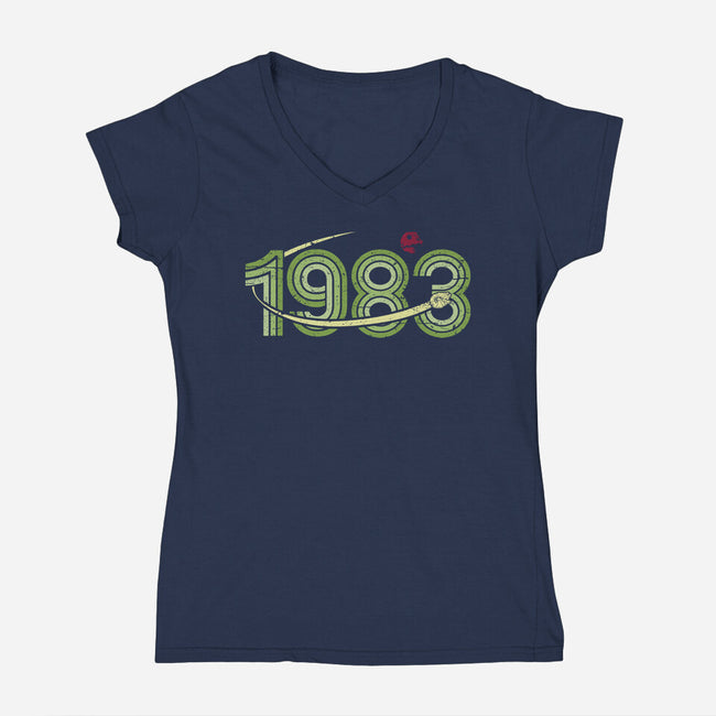 Vintage Wars 1983-Womens-V-Neck-Tee-BridgeWalker